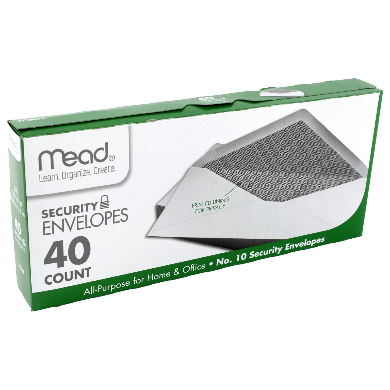 Mead #10 Security Envelope, 4-1/4 x 9, White, 40 Count (75214)