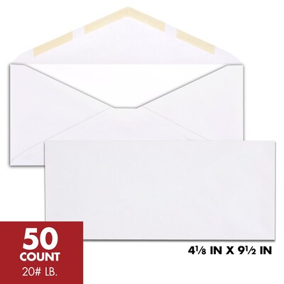 Mead #10 Envelopes, 4-1/8" x 9-1/2", White, 50 Pack (75050)