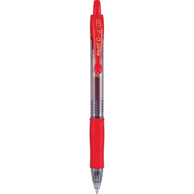 Pilot G-2 Gel-Ink Bold Point Pens , Red - Dozen