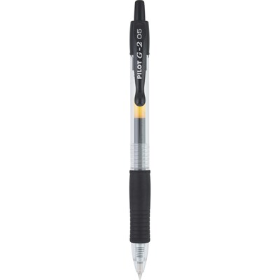 Pilot G2 Retractable Gel Pens, Extra Fine Point, 0.5mm, Black Ink, Dozen (31002)