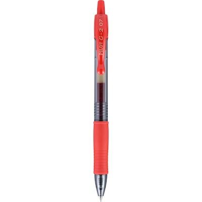 Pilot G2 Retractable Gel Pens, Fine Point, Red Ink, Dozen (31022)