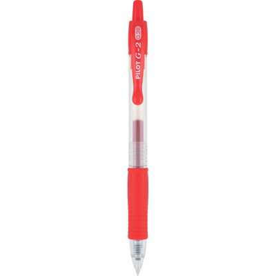 Pilot G2 Retractable Gel Pens, Ultra Fine Point, Red Ink, Dozen (31279)