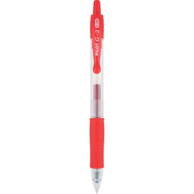 Pilot G2 Retractable Gel Pens, Ultra Fine Point, Red Ink, Dozen (31279)