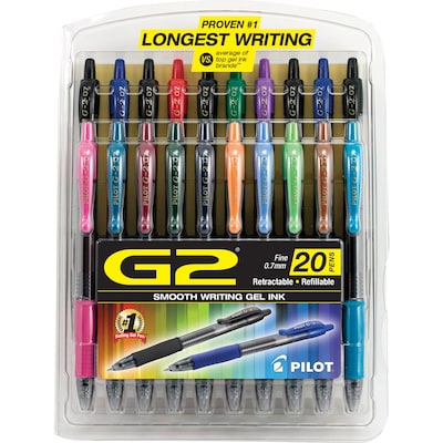 Pilot G2 Gel Ink Pens, Fine Point (0.7mm), Assorted Colors 16 Count