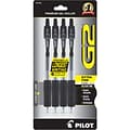 Pilot G2 Retractable Gel Pens, Extra Fine Point, Black Ink, 4/Pack (31055)