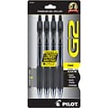 Pilot G2 Retractable Gel Pens, Fine Point, Black Ink, 4/Pack (31057)