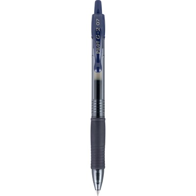 Pilot G2 Retractable Gel Pens, Fine Point, 0.7mm, Navy Ink, Dozen (31187)