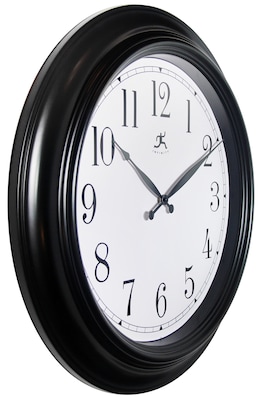 Infinity Instruments 24" Round Wall Clock, Black Finish  (15212BK-4025)