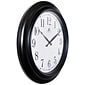 Infinity Instruments 24" Round Wall Clock, Black Finish  (15212BK-4025)