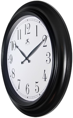 Infinity Instruments 24" Round Wall Clock, Black Finish  (15212BK-4025)