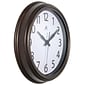 Infinity Instruments 12" Round Wall Clock, Antique Brown Finish Case  (15355WL-4255)