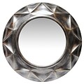 Infinity Instruments 20 Round Wall Mirror, Antique Silver Finish (15366AS)
