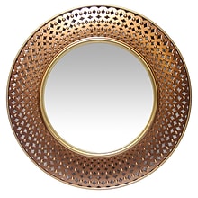 Infinity Instruments 15.75 Round Wall Mirror, Gold/Copper Finish (15367GD)