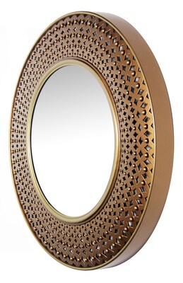 Infinity Instruments 15.75" Round Wall Mirror, Gold/Copper Finish (15367GD)