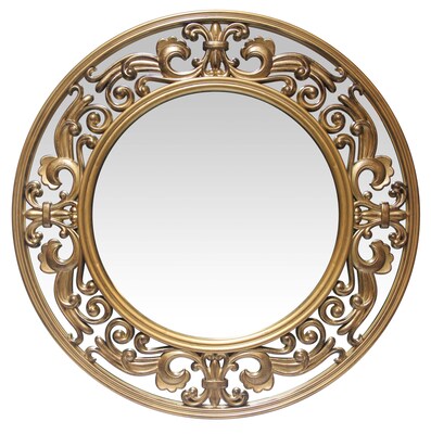 Infinity Instruments 23.5 Round Wall Mirror, Brushed Gold Finish  (15368GD)