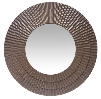 Infinity Instruments 22 Round Wall Mirror, Antique Brass Finish  (15369AG)
