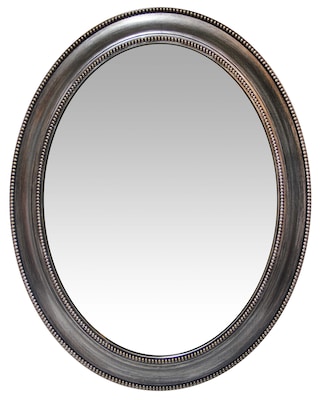 Infinity Instruments 30 Oval Wall Mirror, Antique Silver Finish  (15370AS)