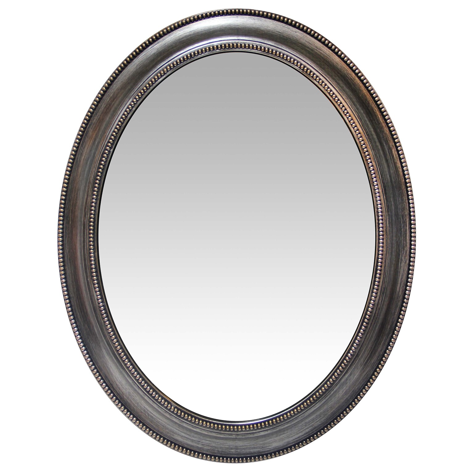 Infinity Instruments 30 Oval Wall Mirror, Antique Silver Finish  (15370AS)