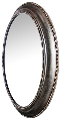 Infinity Instruments 30" Oval Wall Mirror, Antique Silver Finish  (15370AS)