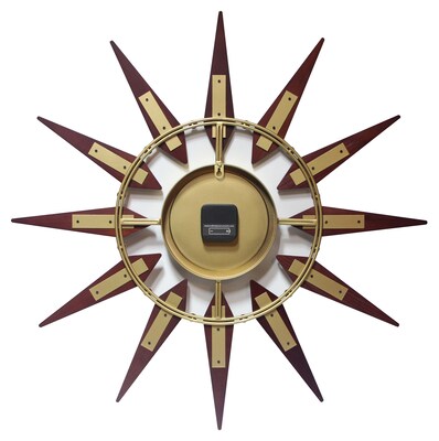 Infinity Instruments 30 Round Wall Clock, Walnut Finish  (15371WL)
