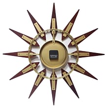 Infinity Instruments 30 Round Wall Clock, Walnut Finish  (15371WL)