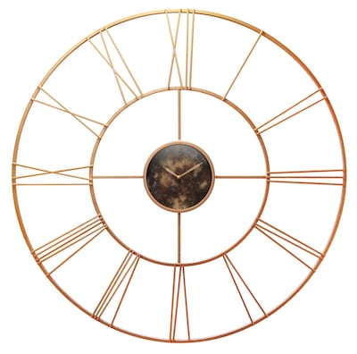 Infinity Instruments 45.25 Round Wall Clock, Rose Gold Finish  (15382RG)