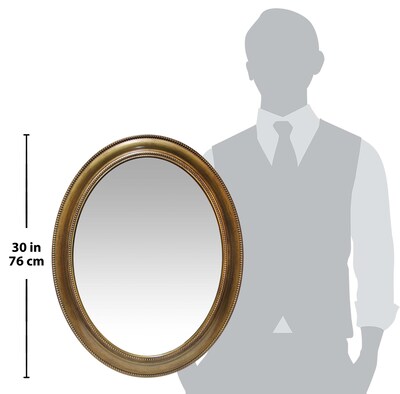 Infinity Instruments 30" Oval Wall Mirror, Brushed Gold Finish  (15384AG)