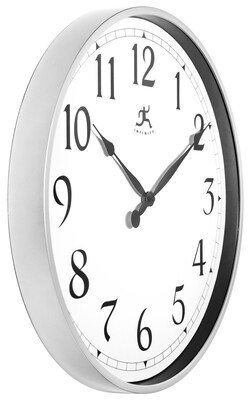 Infinity Instruments 18" Round Wall Clock, Silver Finish  (15419SV-1567)