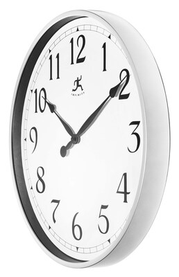Infinity Instruments 18" Round Wall Clock, Silver Finish  (15419SV-1567)