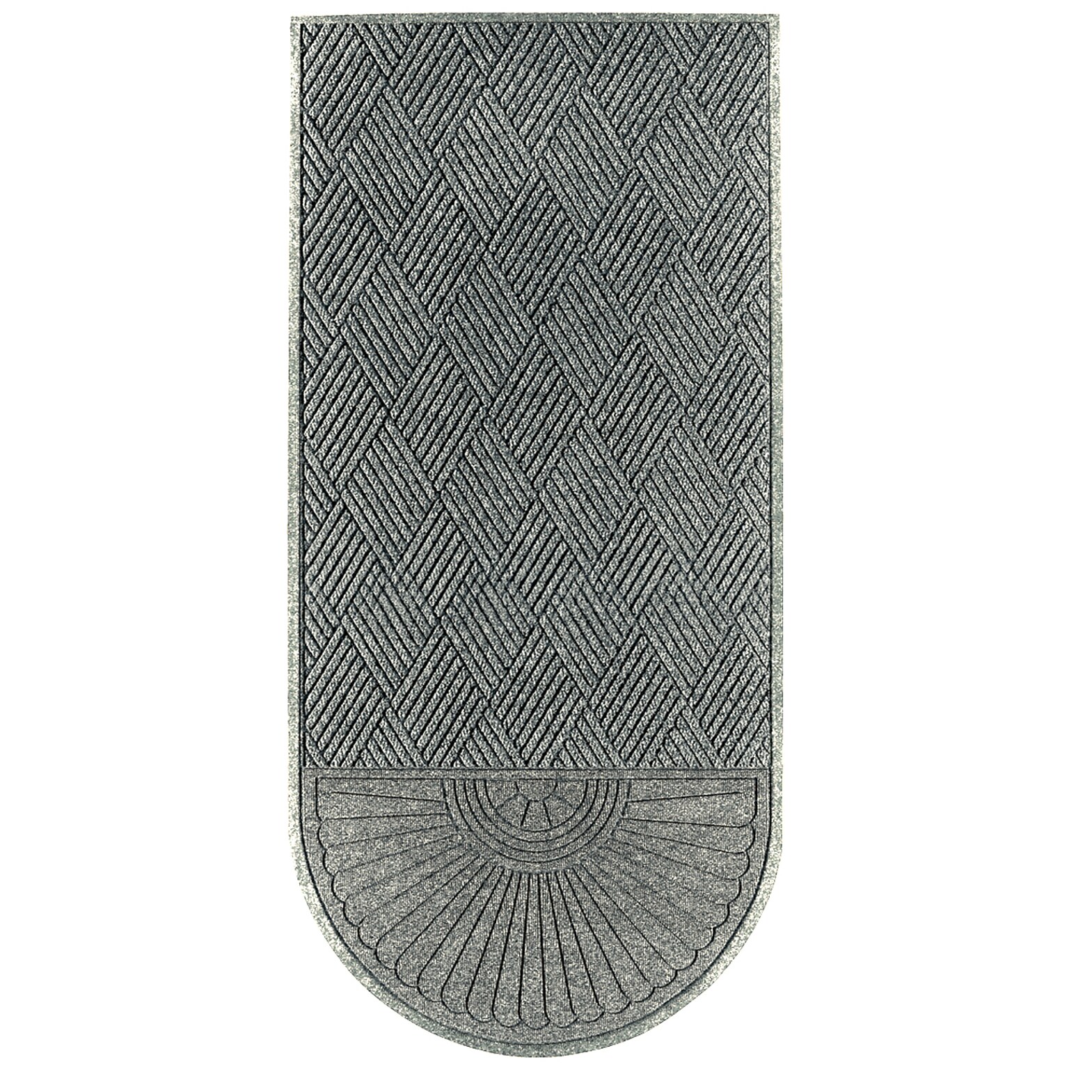 M+A Matting WaterHog Max Grand Diamond, Mat + One End, Universal Cleated , 6 x 11.6, Grey Ash (22200000000000)