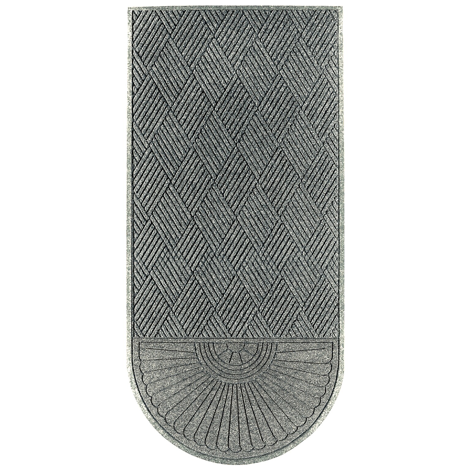 M+A Matting WaterHog Max Grand Diamond, Mat + One End, Universal Cleated, 3 x 5.5, Grey Ash (2220000000000)
