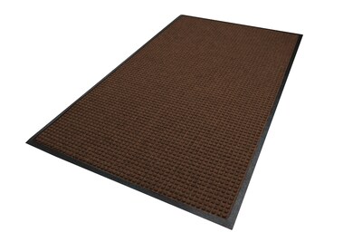 M+A Matting WaterHog Squares Classic Mat, Universal Cleated, 3' x 5', Dark Brown (2005235070)