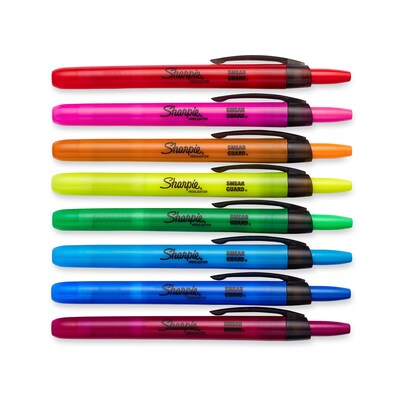 Sharpie Retractable Highlighter, Chisel Tip, Assorted, 8/Pack (28101)