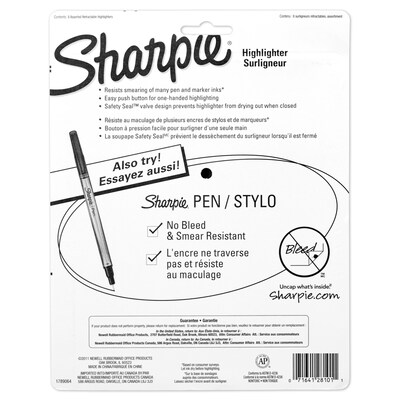 Sharpie Retractable Highlighter, Chisel Tip, Assorted, 8/Pack (28101)