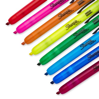 Sharpie Retractable Highlighter, Chisel Tip, Assorted, 8/Pack (28101)