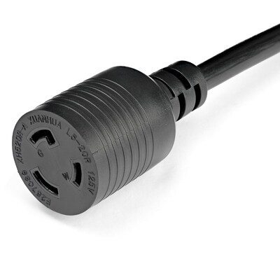 StarTech 1 ft. Power Adapter Cord, 1-Outlet, 12 AWG, Black (PAC520PLR1)