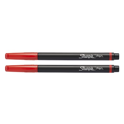 SHARPIE Felt Tip Pens, Fine Point (0.4mm), Red, 12 Count