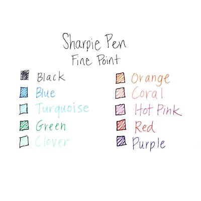 Sharpie Pens, Felt Tip Pens, Fine Point (0.4mm), Assorted Colors