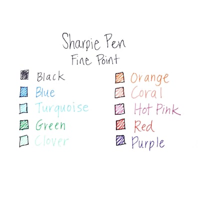 Sharpie Pens Fine Point 0.4 mm Black Barrels Assorted Ink Colors