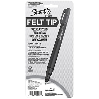 Sharpie Pen Felt Pens, Fine Point, 0.4 mm, Assorted Ink, 4 Pack  (1924214/1742662)
