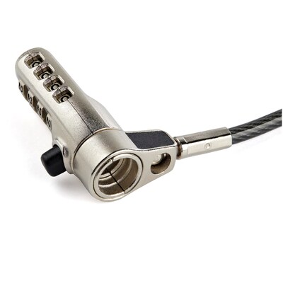6.5 (2m) 3-in-1 Universal Laptop Cable Lock - 4-Digit Combination Security Lock for K-Slot, Nano & Wedge Slot Desktop/Laptop