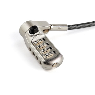6.5' (2m) 3-in-1 Universal Laptop Cable Lock - 4-Digit Combination Security Lock for K-Slot, Nano & Wedge Slot Desktop/Laptop