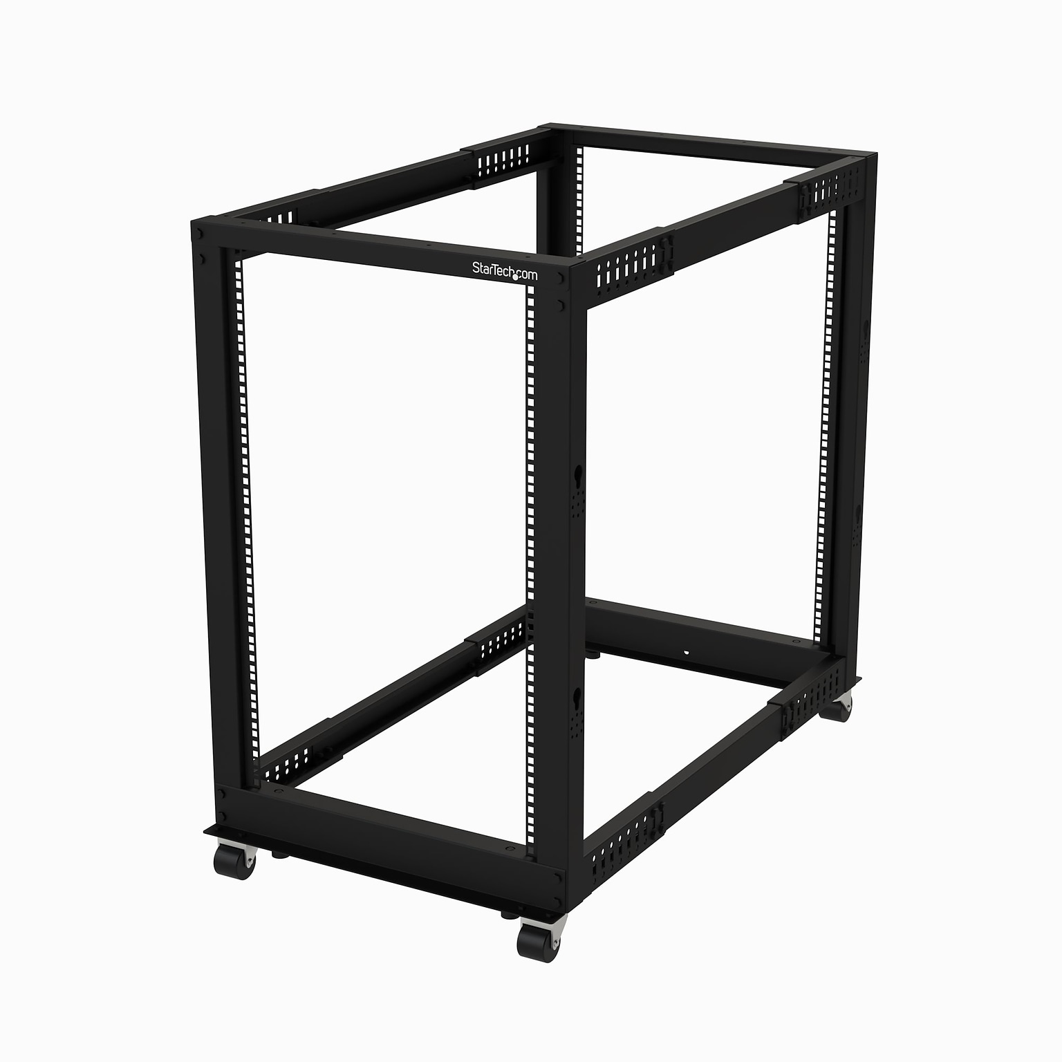 18U 19 Open Frame Server Rack - 4 Post, Adjustable Depth 22 to 40 - Mobile Network Equipment Rack - HP ProLiant ThinkServer