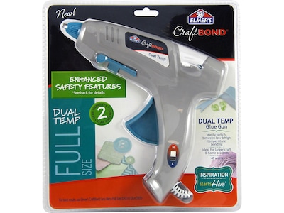 Elmers CraftBond Craft Glue Gun, Full Size, 40 Watts, Blue/Gray (E6050)