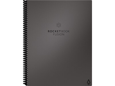 Rocketbook Fusion Reusable Notebook Planner Combo, 8.5 x 11, 7 Page Styles, 42 Pages, Gray (EVRF-L