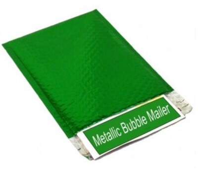 7.5 x 11 Metallic Bubble Mailer, Green, 250/Carton (MBM7511G)
