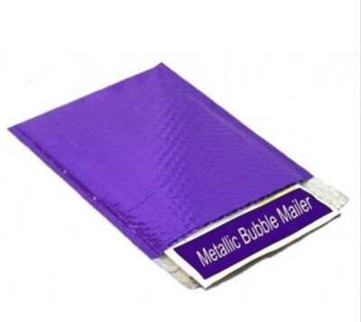 7 x 6.75 Metallic Bubble Mailer, Purple, 250/Carton (MBM7675P)