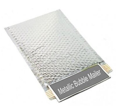 9 x 11.5 Metallic Bubble Mailer, Silver, 100/Carton (MBM9115S)