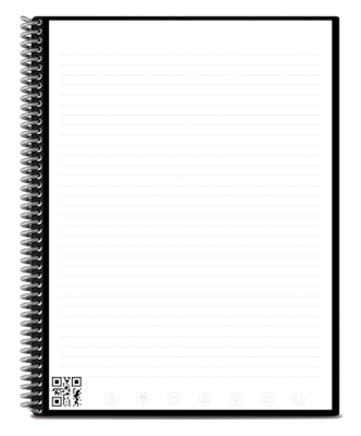 Rocketbook Core Reusable Smart Notebook, 8.5" x 11", Lined Ruled, 32 Sheets, Black (EVR2-L-RC-A)