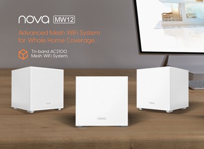 Tenda Nova AC Tri Band Mesh WiFi 5 System, White, 3/Pack (NOVA MW12 3PK)